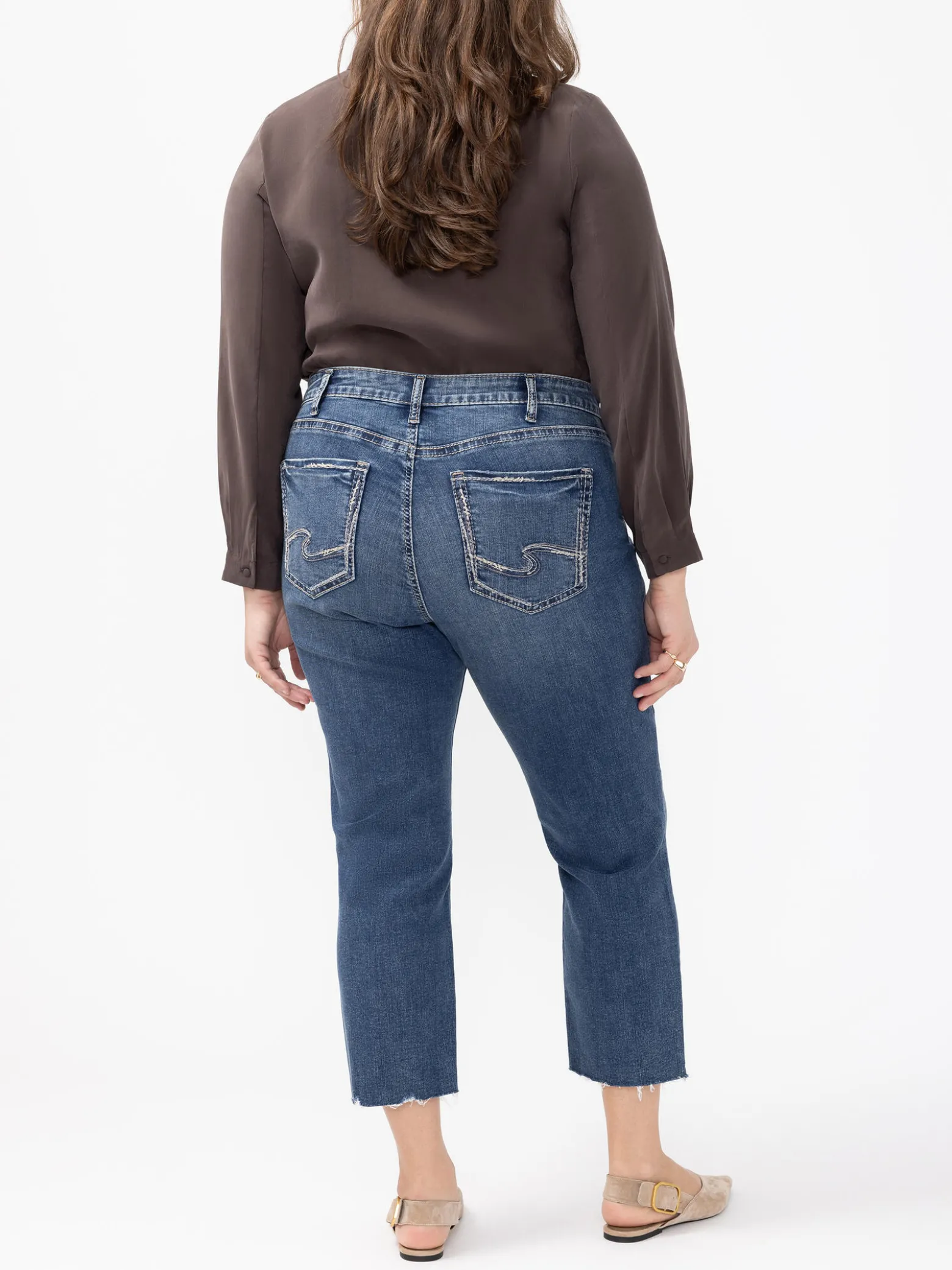 Avery High Rise Cropped Straight Leg Jeans Plus Size