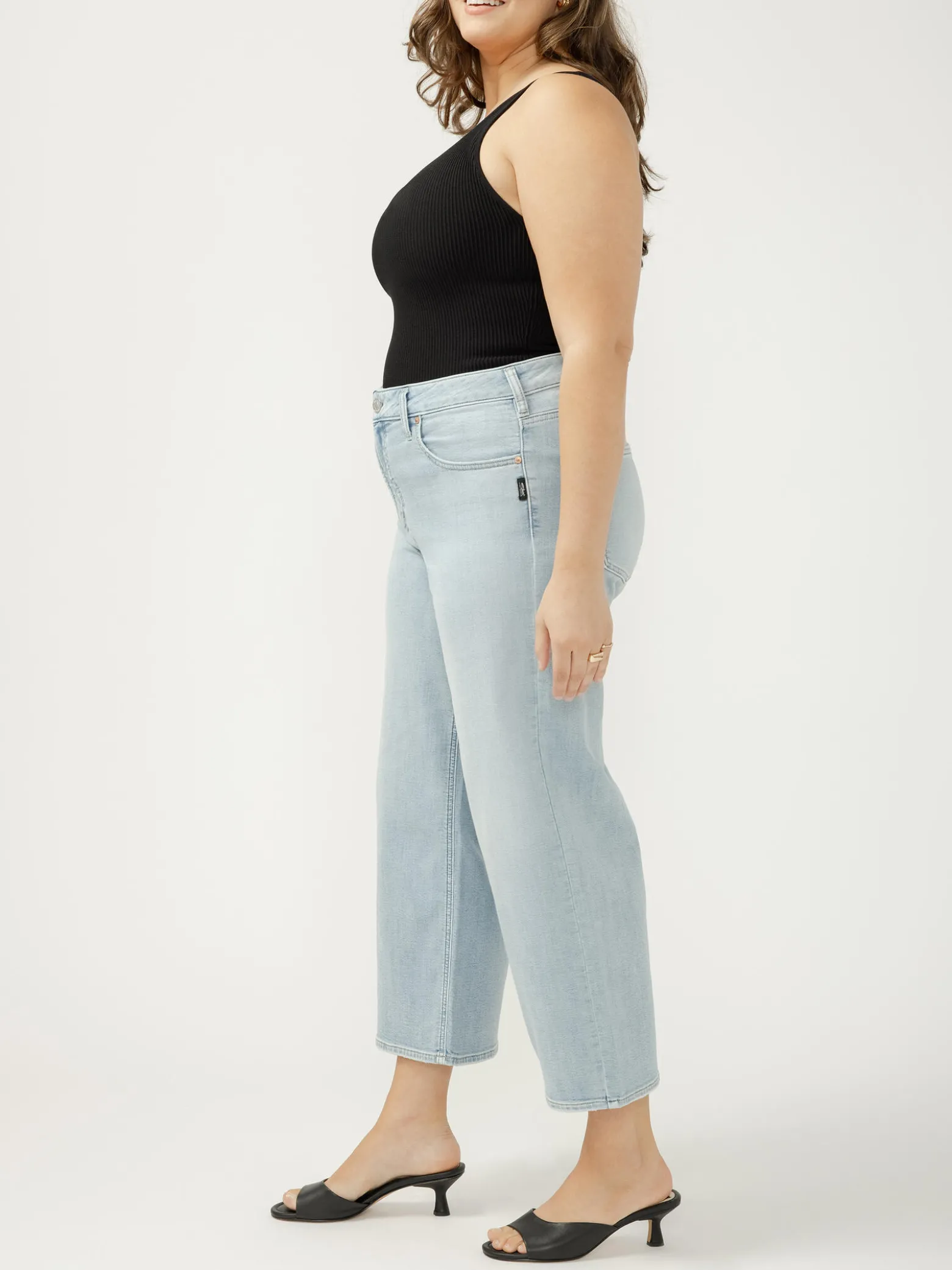 Avery High Rise Cropped Wide Leg Jeans Plus Size