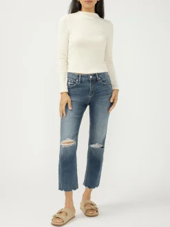 Avery High Rise Straight Leg Cropped Jeans