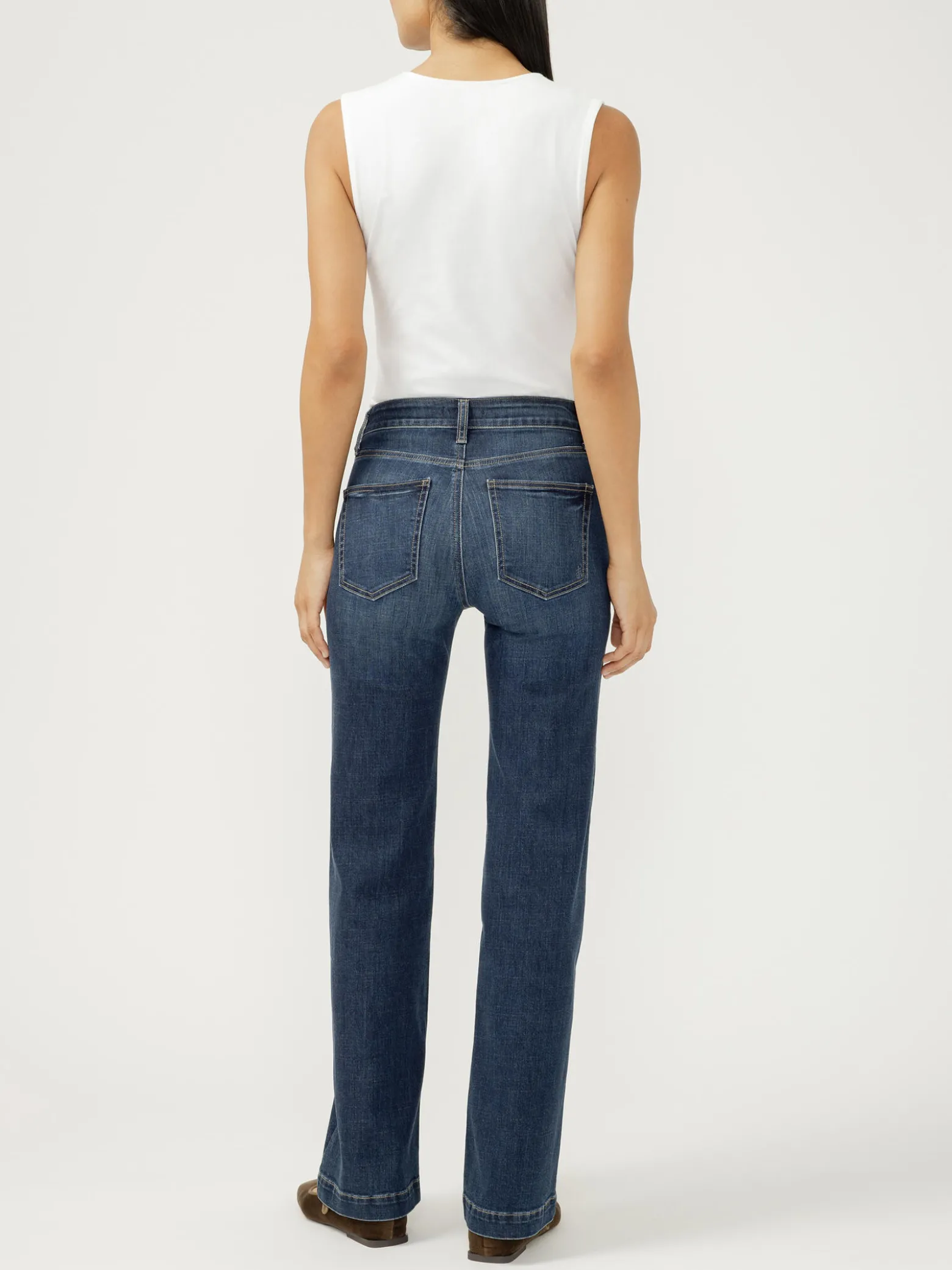 Avery High Rise Trouser Leg Luxe Stretch Jeans