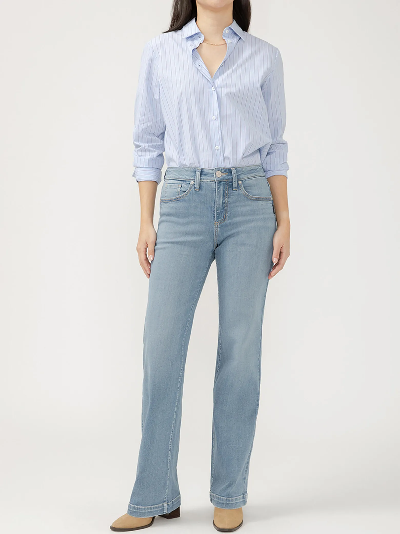 Avery High Rise Trouser Leg Jeans