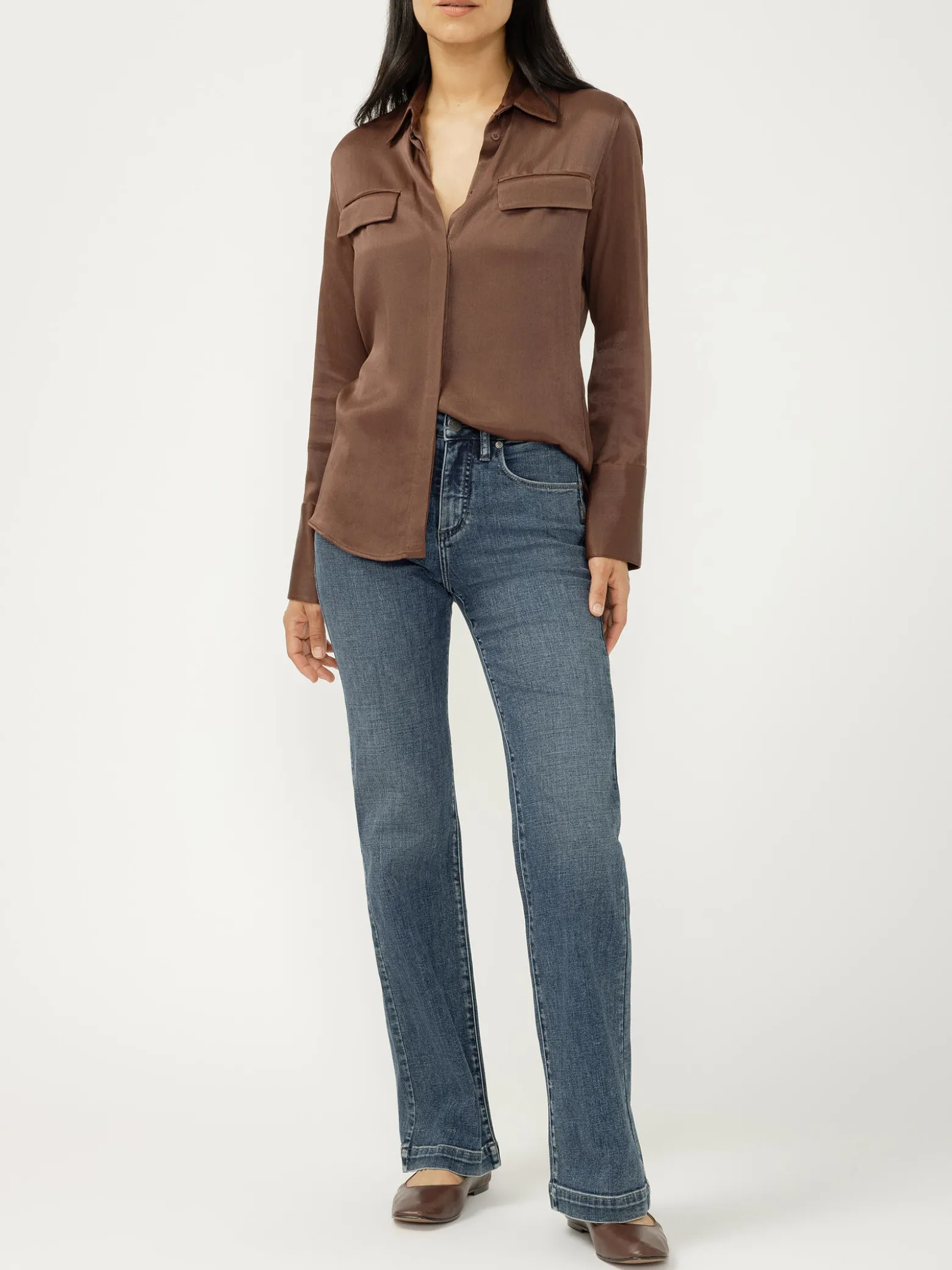 Avery High Rise Trouser Leg Luxe Stretch Jeans
