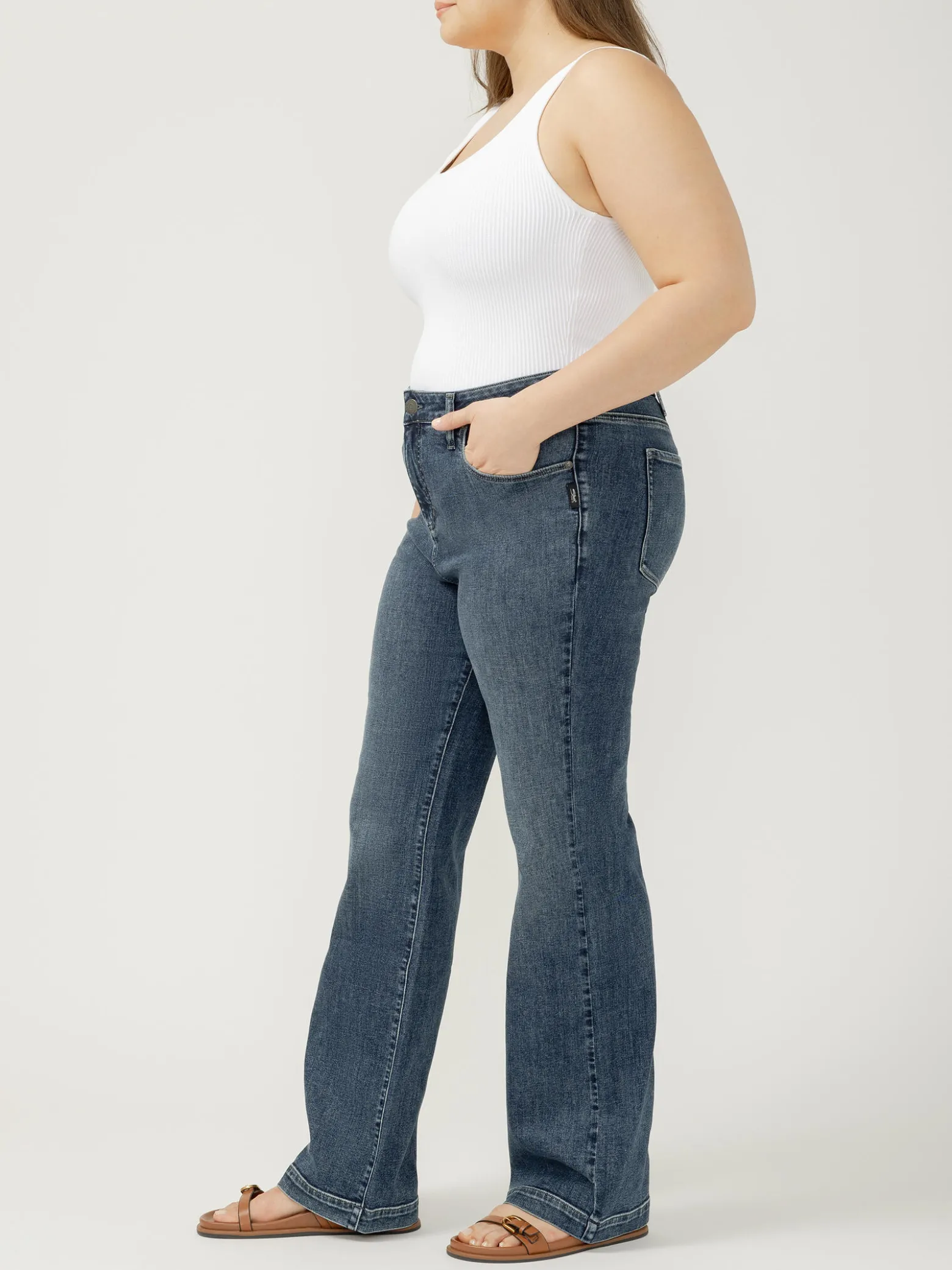 Avery High Rise Trouser Leg Luxe Stretch Jeans