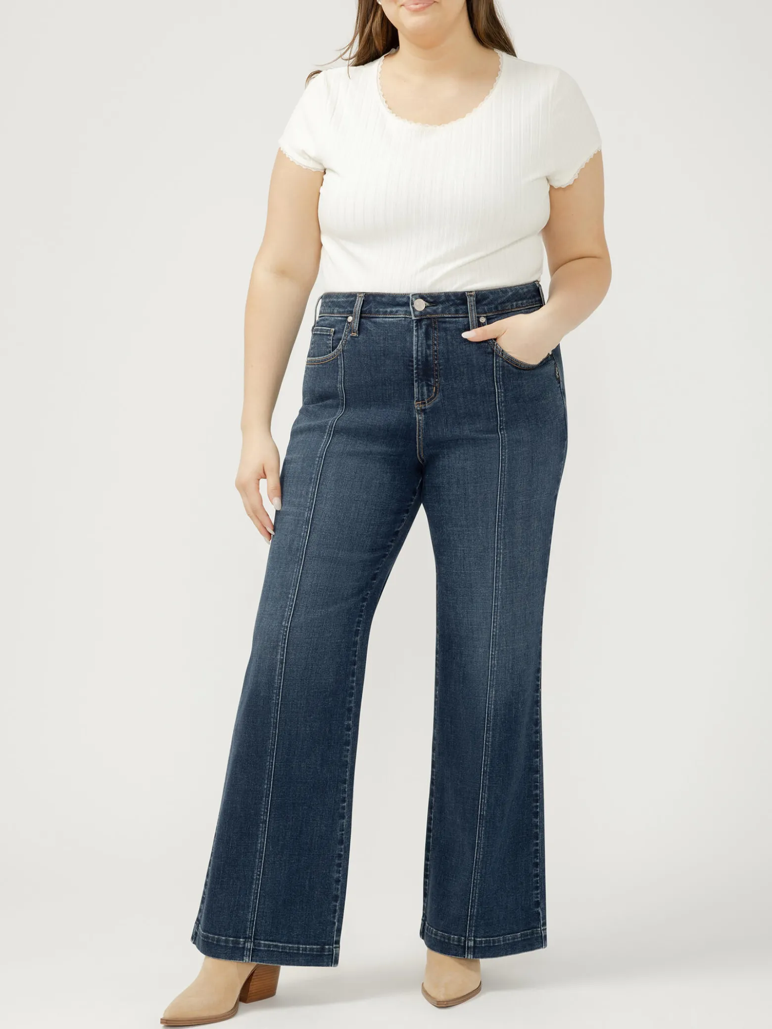 Avery High Rise Trouser Leg Jeans Plus Size