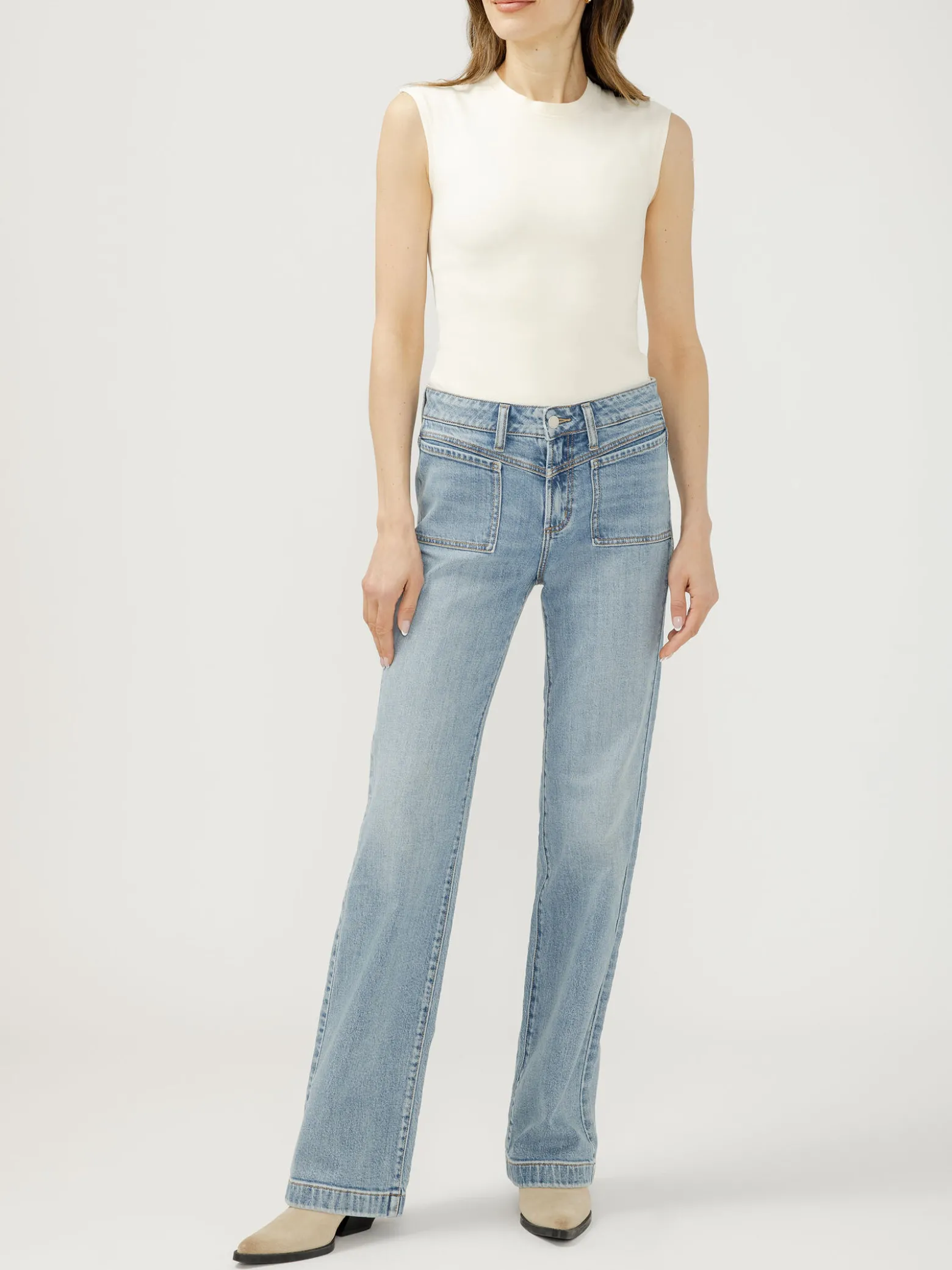 Avery High Rise Trouser Leg Jeans