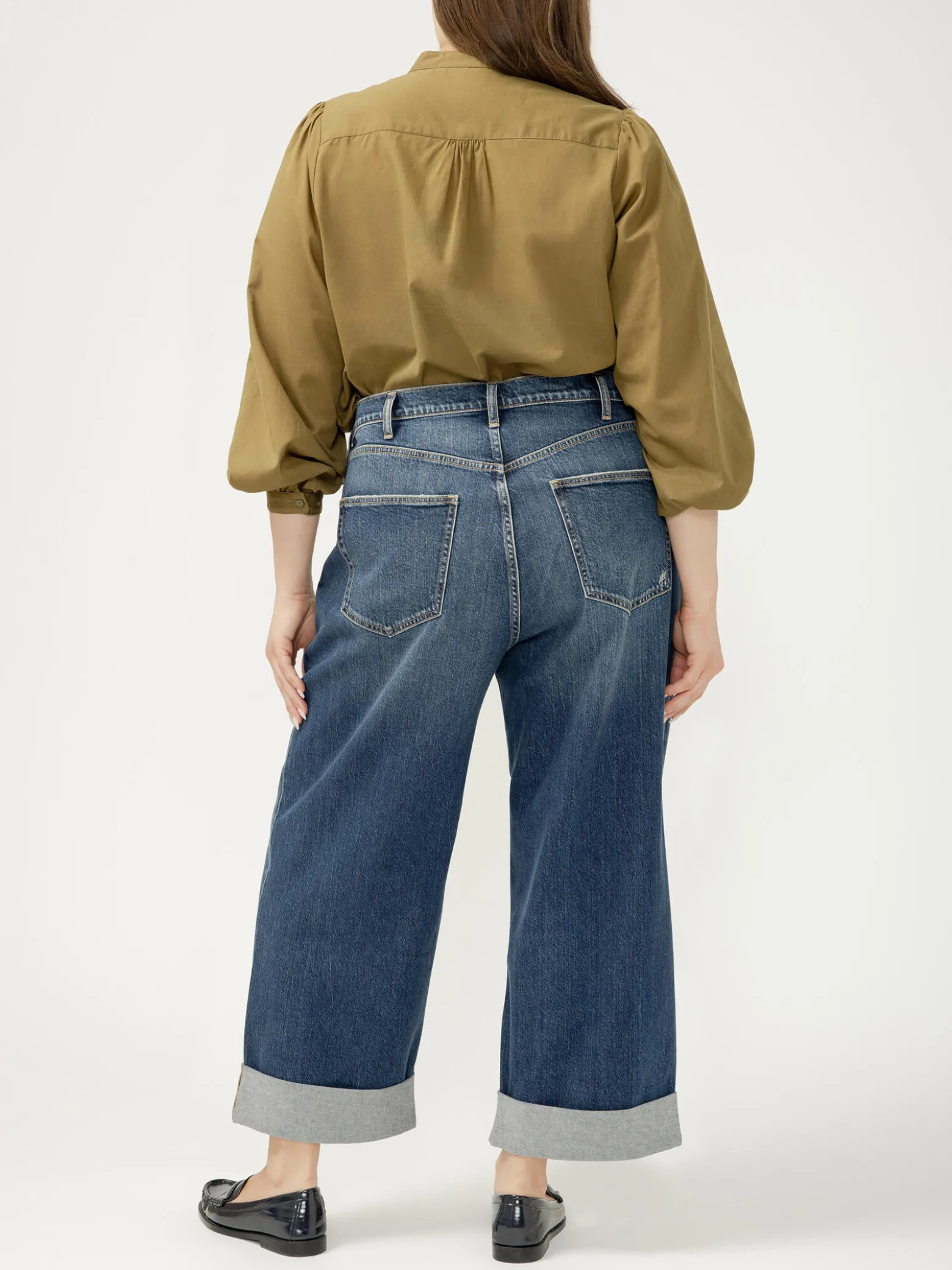 Be Easy High Rise Wide Leg Cropped Jeans Plus Size