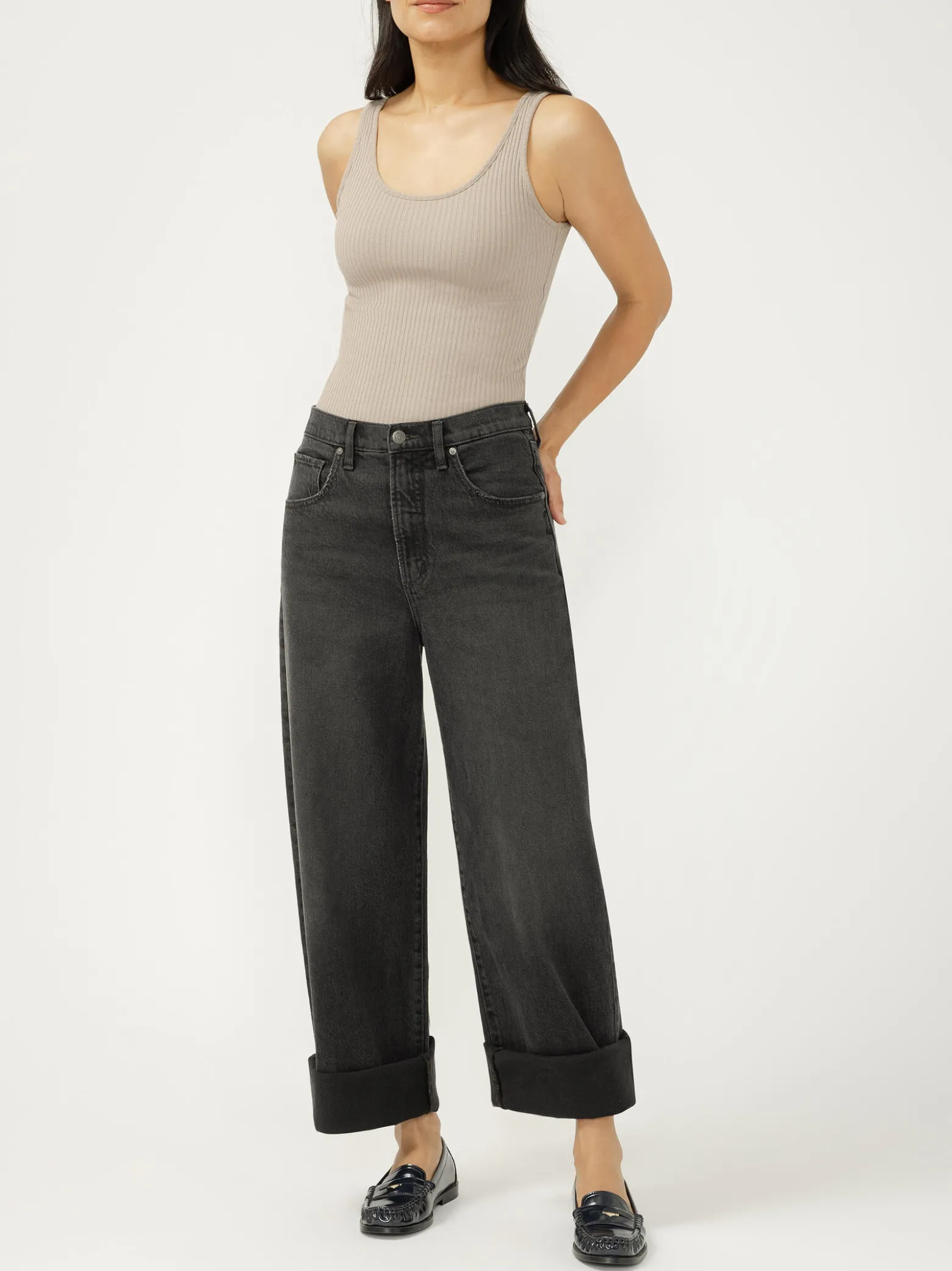 Be Easy High Rise Wide Leg Cropped Jeans
