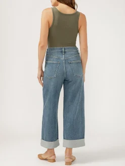 Be Easy High Rise Wide Leg Cropped Jeans