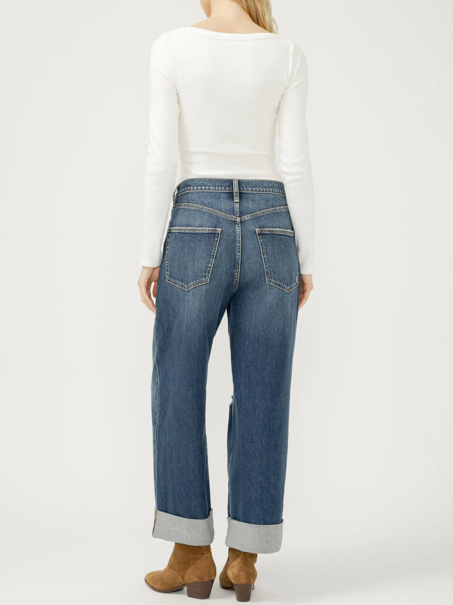 Be Easy High Rise Wide Leg Cropped Jeans