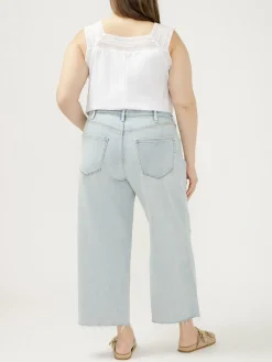 Be Easy High Rise Wide Leg Cropped Jeans Plus Size