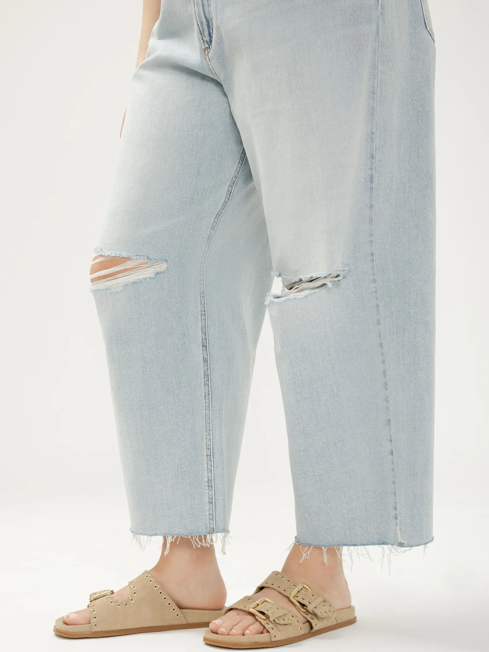 Be Easy High Rise Wide Leg Cropped Jeans Plus Size