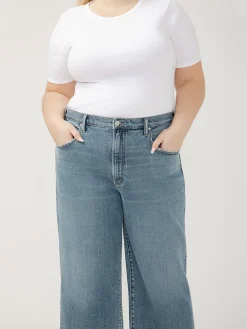 Be Easy High Rise Wide Leg Cropped Jeans Plus Size