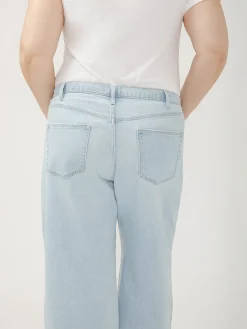 Be Easy Straight Leg Drawstring Jeans Plus Size