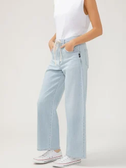 Be Easy Straight Leg Drawstring Jeans