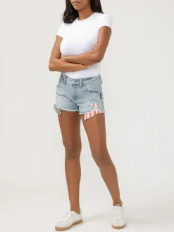 Boyfriend Mid Rise Luxe Stretch Americana Shorts