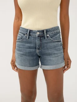 Boyfriend Mid Rise Luxe Stretch Shorts