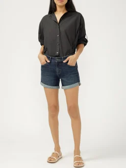 Boyfriend Mid Rise Luxe Stretch Shorts