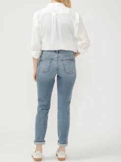 Boyfriend Mid Rise Slim Leg Jeans