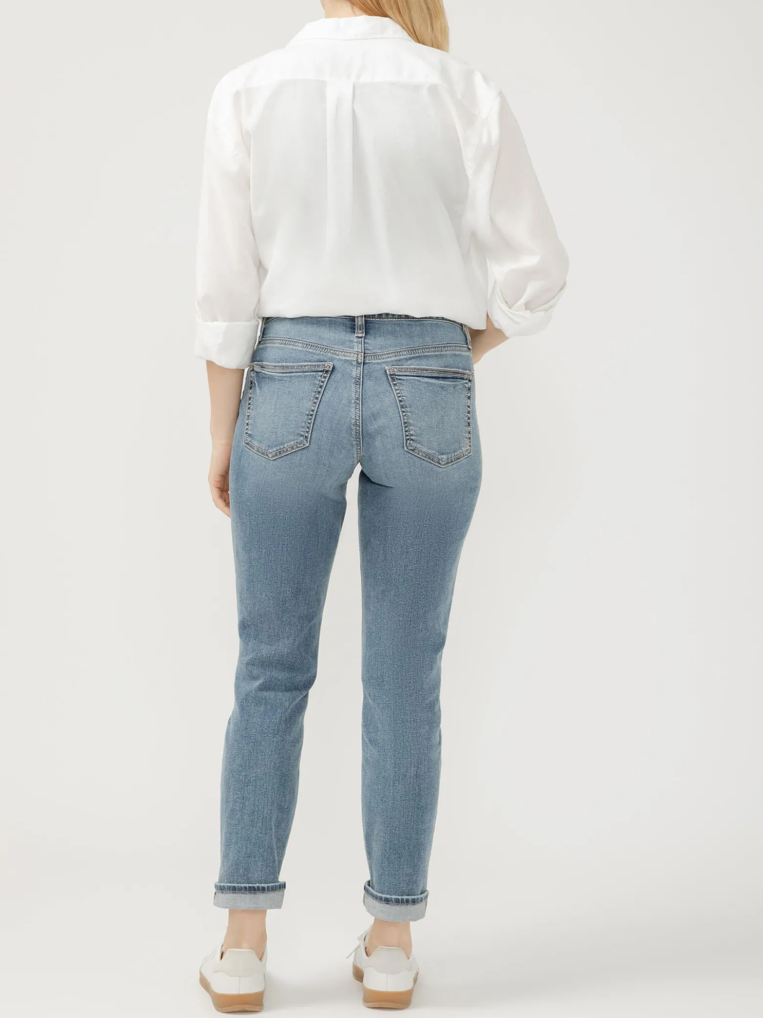 Boyfriend Mid Rise Slim Leg Jeans