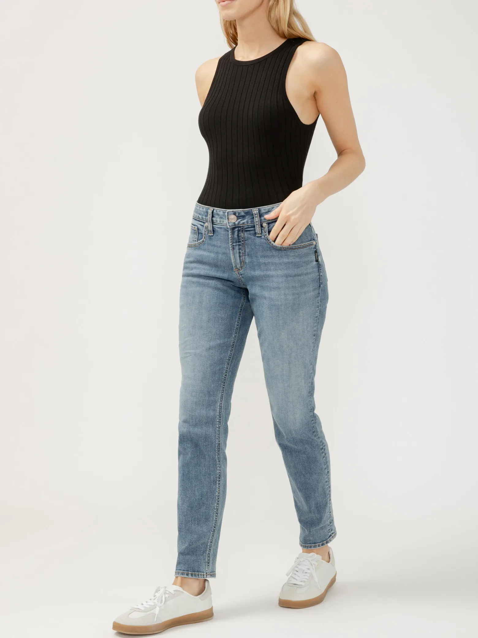 Boyfriend Mid Rise Slim Leg Jeans