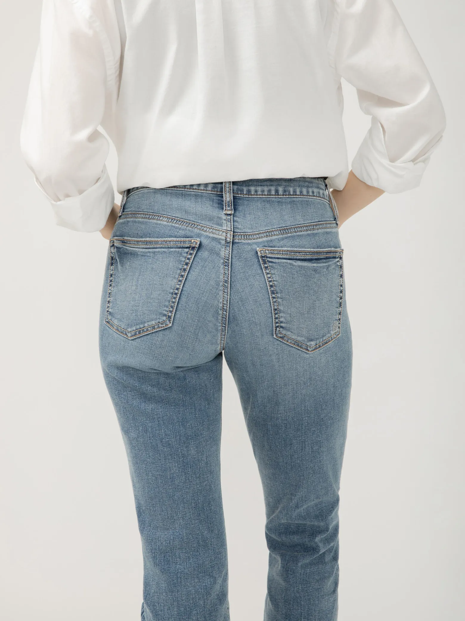 Boyfriend Mid Rise Slim Leg Jeans