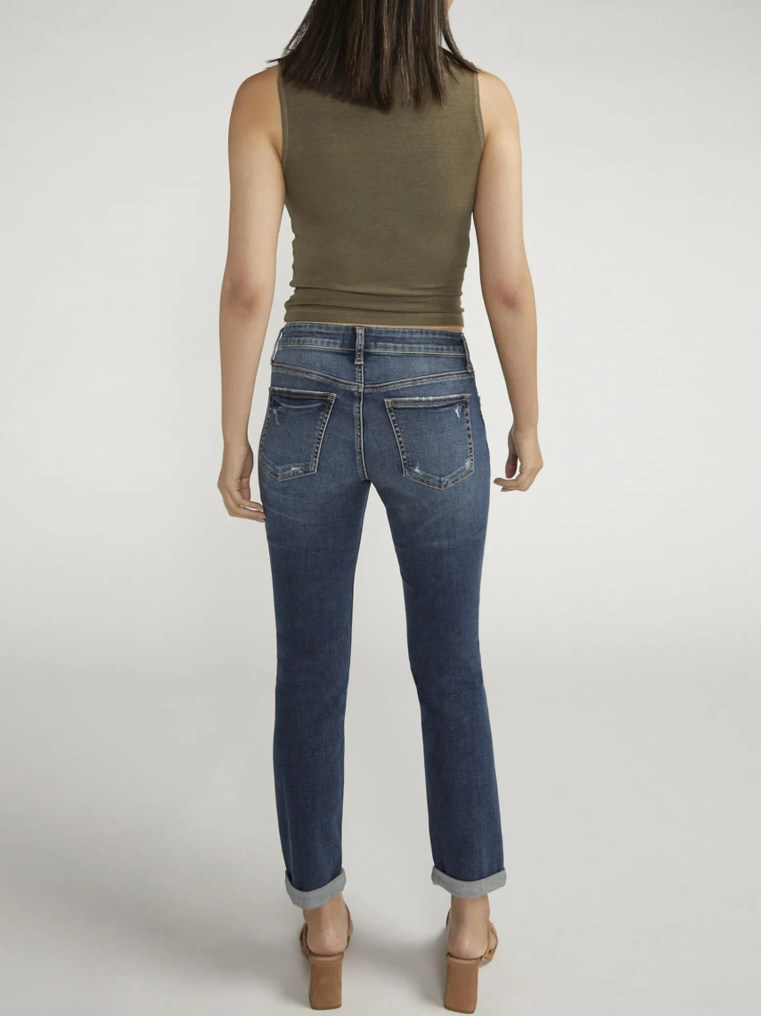 Boyfriend Mid Rise Slim Leg Jeans
