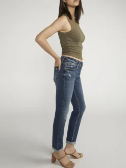 Boyfriend Mid Rise Slim Leg Jeans