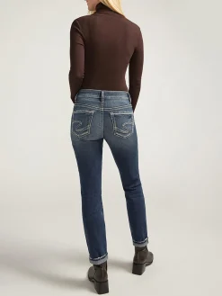 Boyfriend Mid Rise Slim Leg Luxe Stretch Jeans