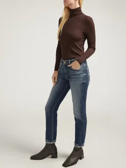 Boyfriend Mid Rise Slim Leg Luxe Stretch Jeans
