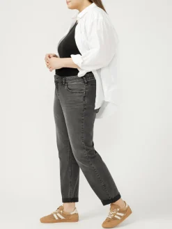 Boyfriend Mid Rise Slim Leg Luxe Stretch Jeans Plus Size