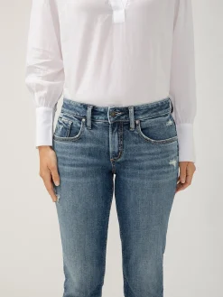 Boyfriend Mid Rise Slim Leg Jeans