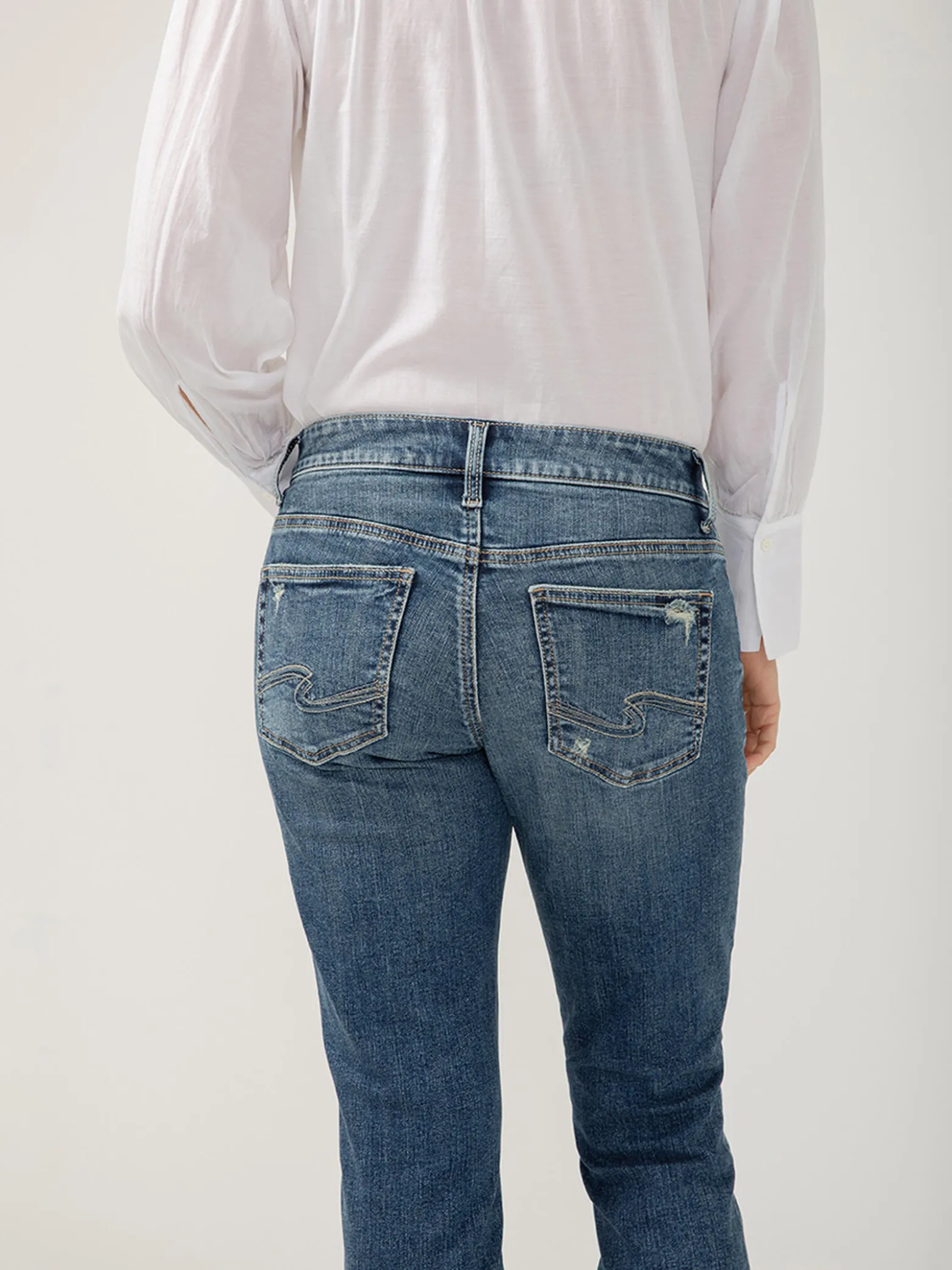 Boyfriend Mid Rise Slim Leg Jeans