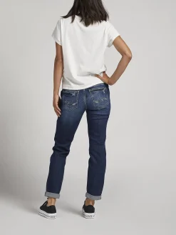 Boyfriend Mid Rise Slim Leg Jeans