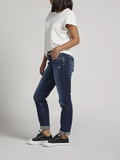 Boyfriend Mid Rise Slim Leg Jeans