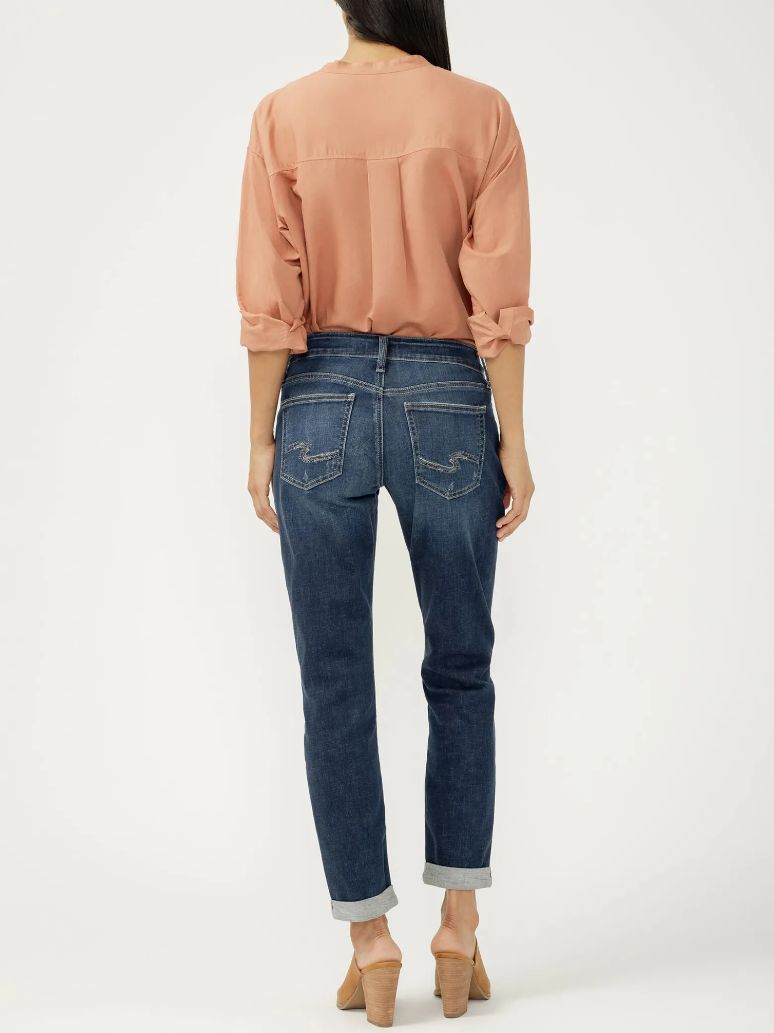 Boyfriend Mid Rise Slim Leg Jeans