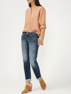 Boyfriend Mid Rise Slim Leg Jeans