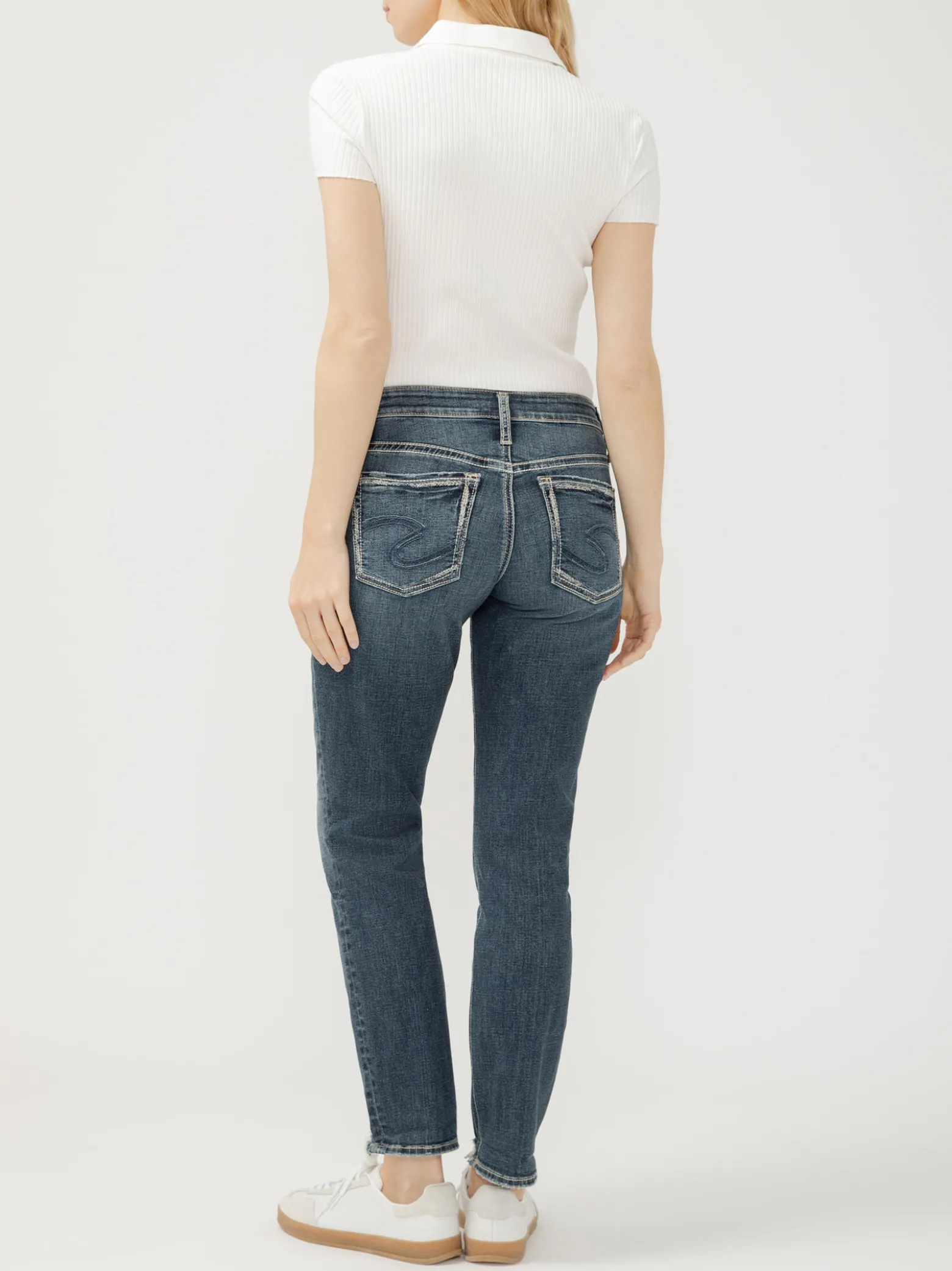 Boyfriend Mid Rise Slim Leg Jeans