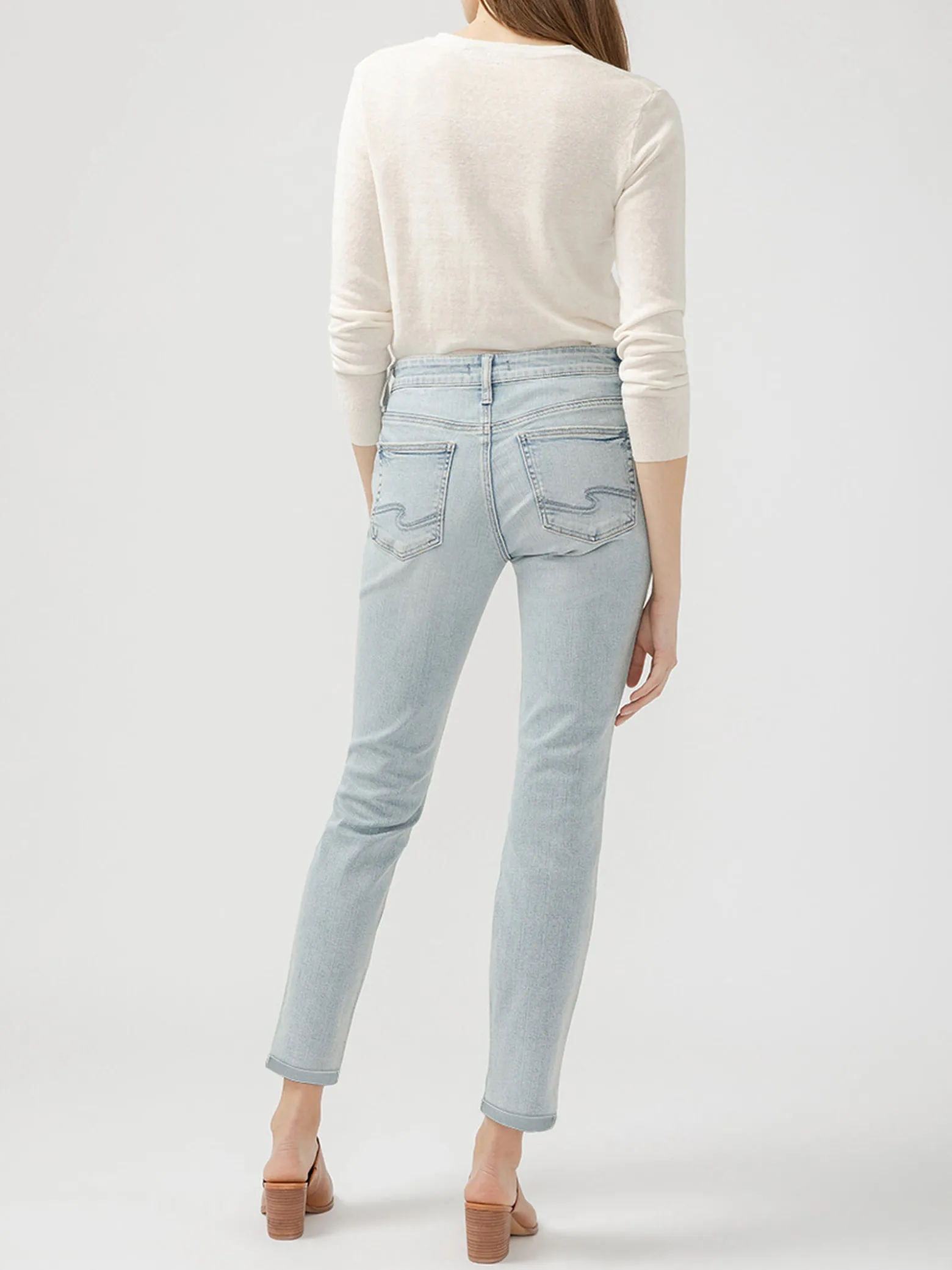 Boyfriend Mid Rise Slim Leg Jeans