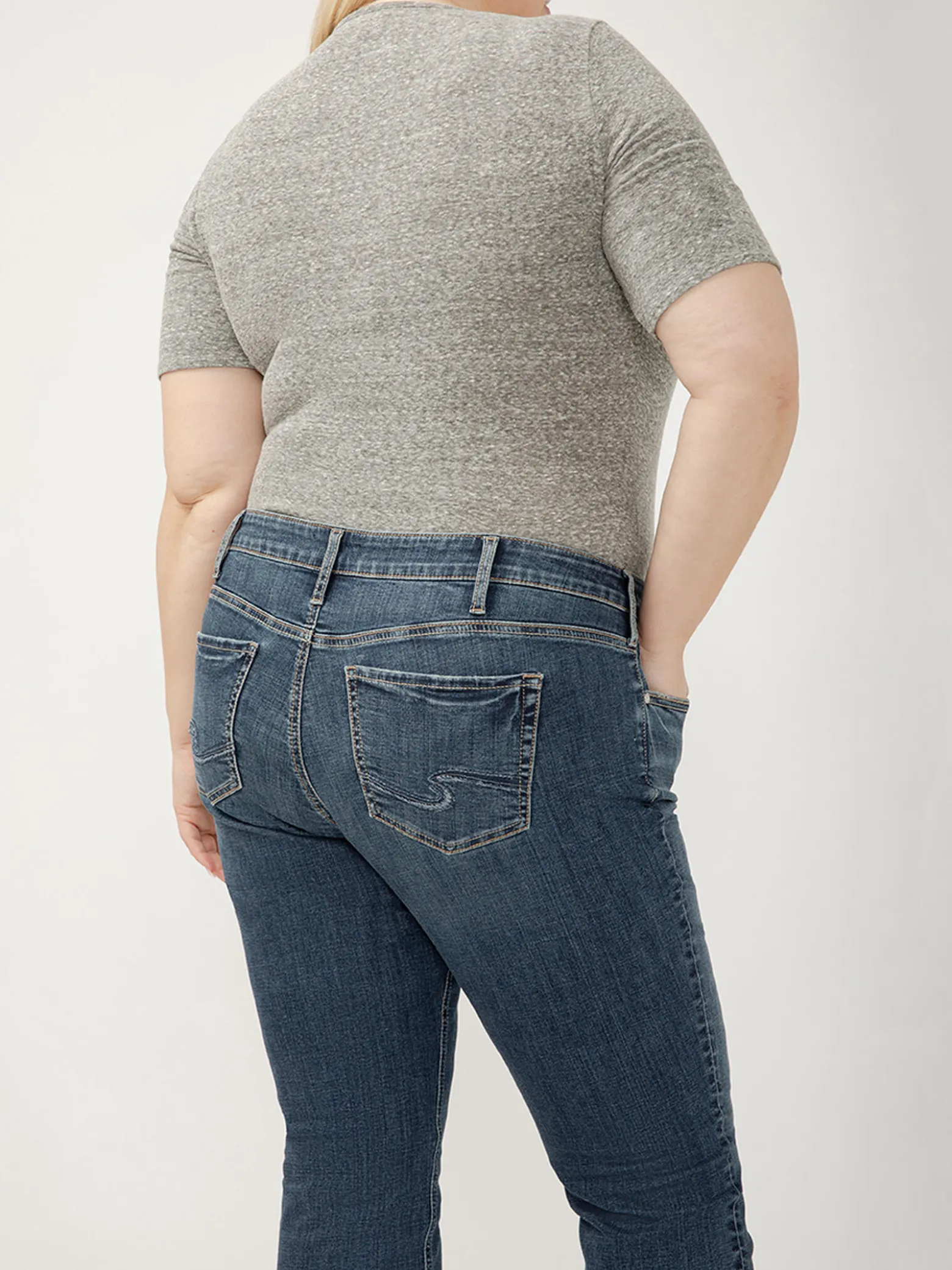 Boyfriend Mid Rise Slim Leg Jeans Plus Size