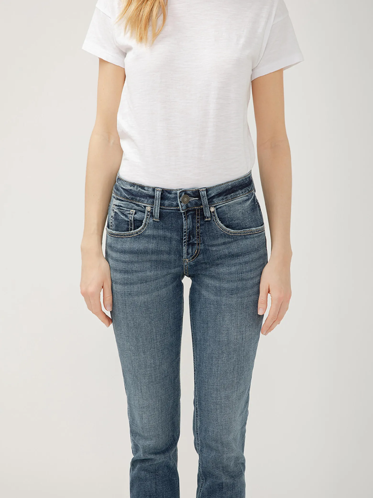 Boyfriend Mid Rise Slim Leg Jeans