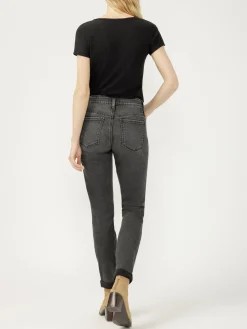 Boyfriend Mid Rise Slim Leg Luxe Stretch Jeans