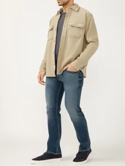 Button Up Knit Flex Shirt