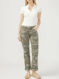 Chelsea Mid Rise Straight Leg Camo Jeans