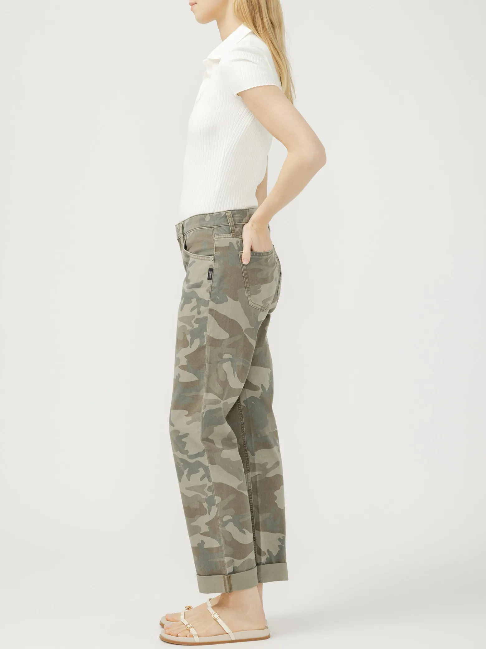 Chelsea Mid Rise Straight Leg Camo Jeans