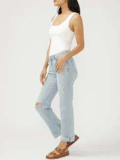 Chelsea Mid Rise Straight Leg Luxe Stretch Jeans