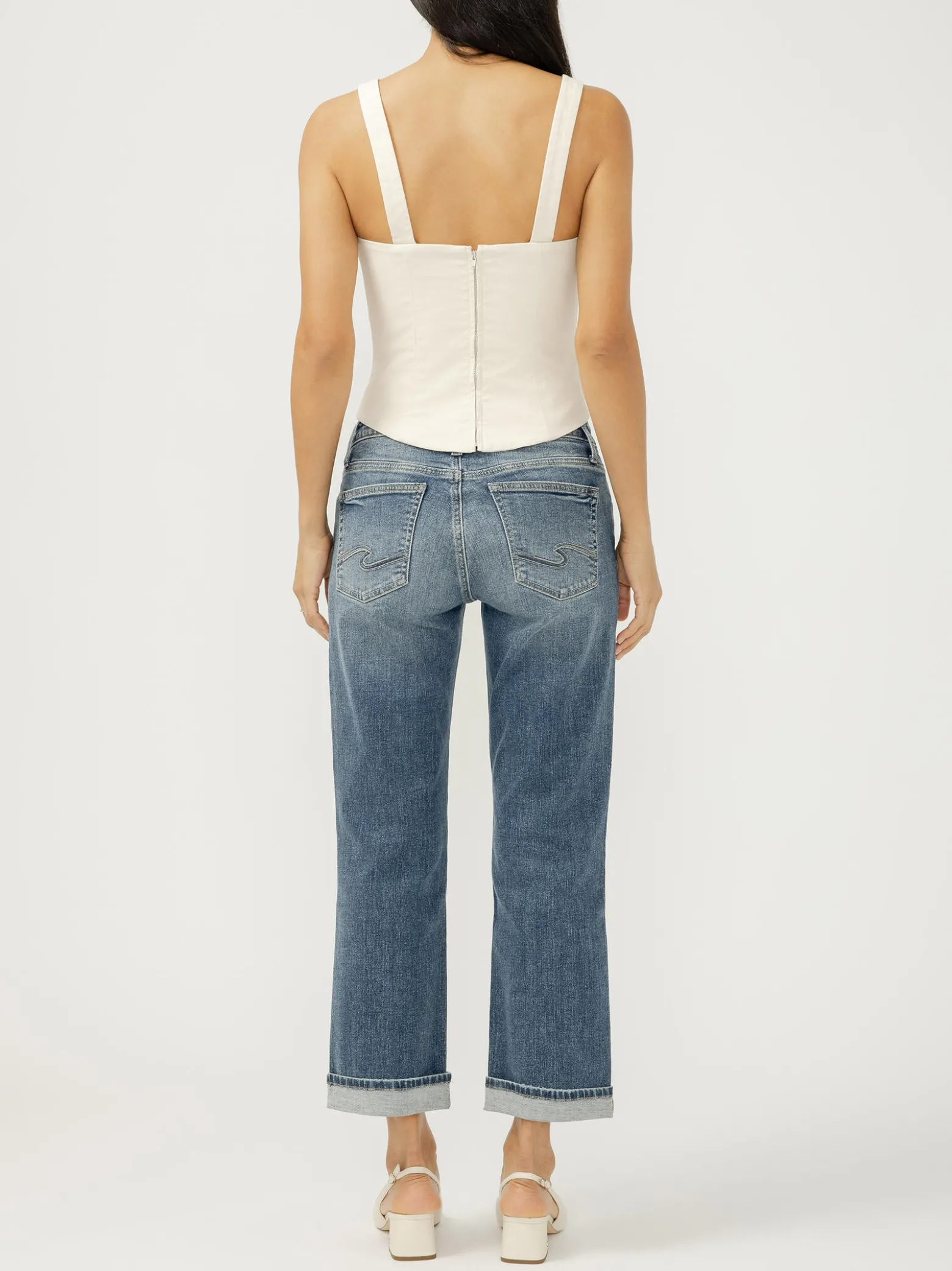 Chelsea Mid Rise Straight Leg Jeans
