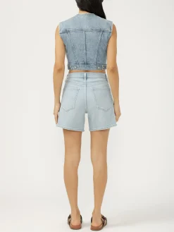 Cropped Denim Vest