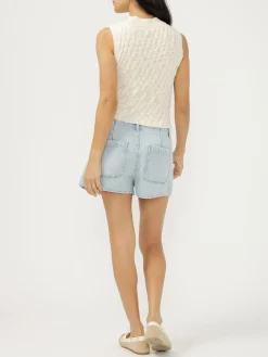 Drawstring Beach Jean Shorts