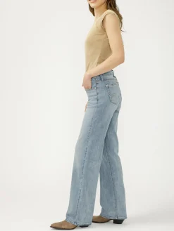 Elyse Mid Rise Baggy Straight Luxe Stretch Jeans