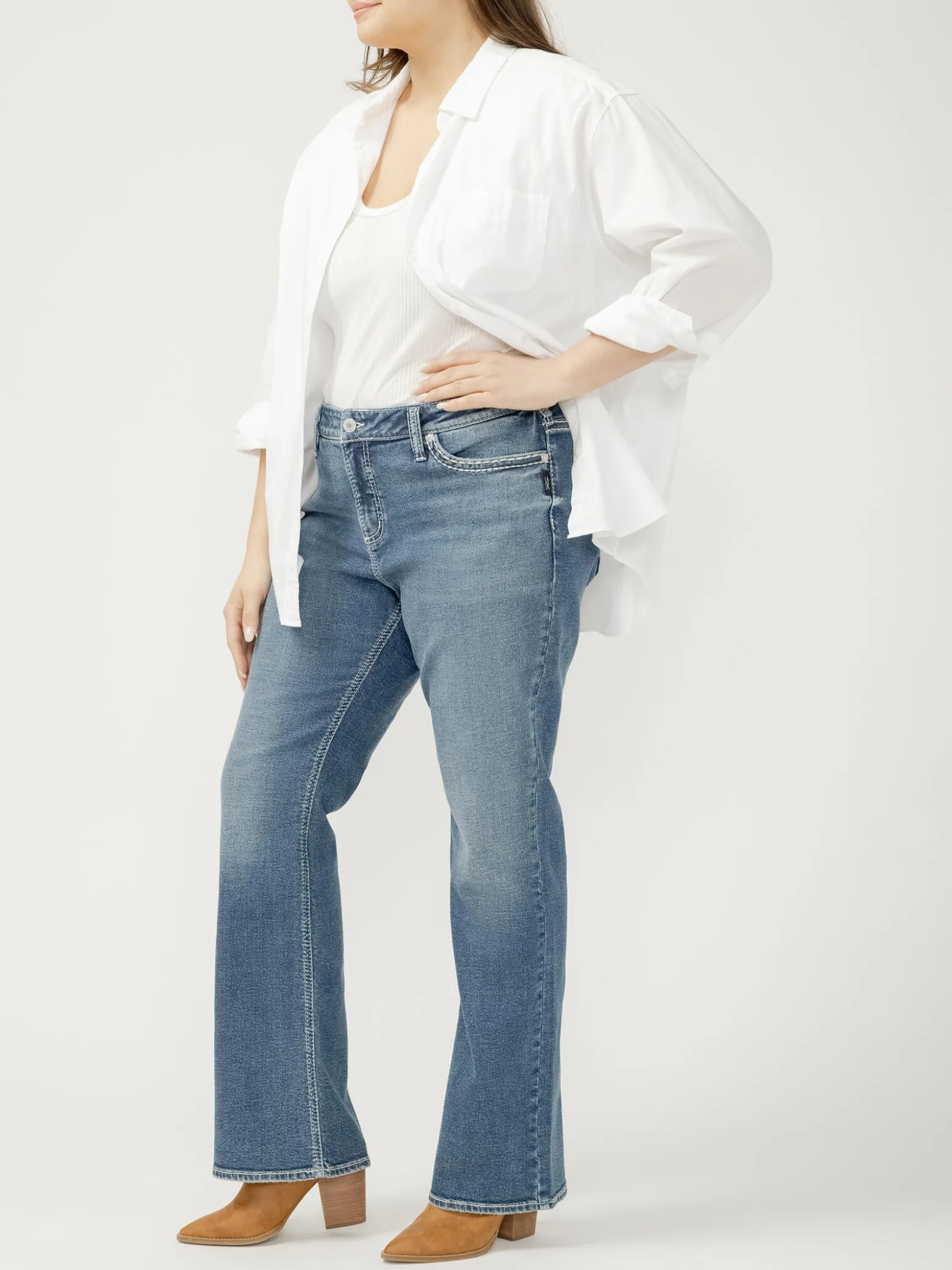 Elyse Mid Rise Bootcut Jeans Plus Size